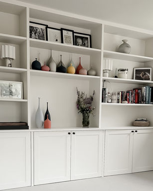 Bespoke Alcove Unit & Desk With Pivot Sliding Doors