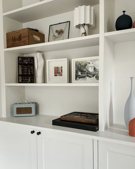 Bespoke Alcove Unit & Desk With Pivot Sliding Doors