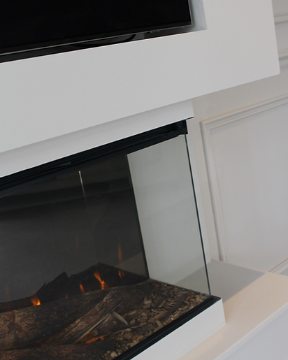 Custom-built tv media wall with fireplace