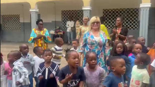 Laura Mazza with Brazzaville Children