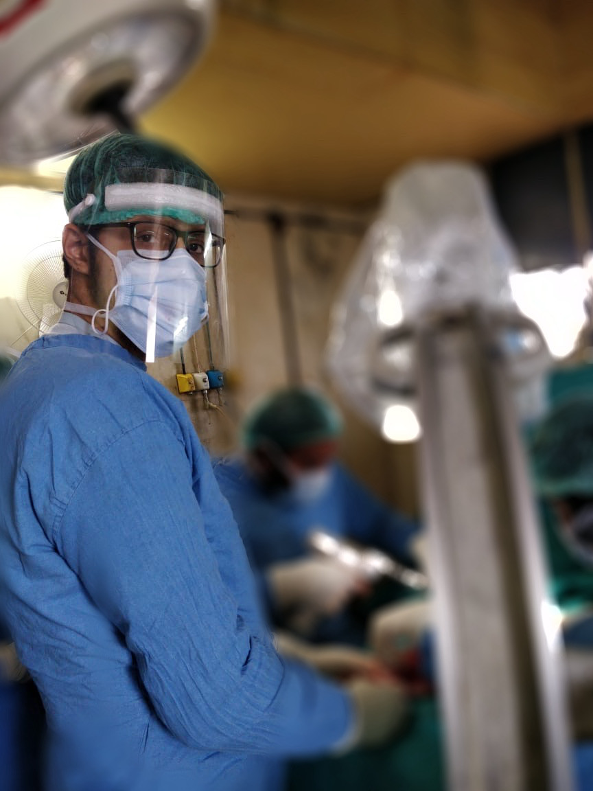 Dr. Poojan Shah on duty with PPE suit