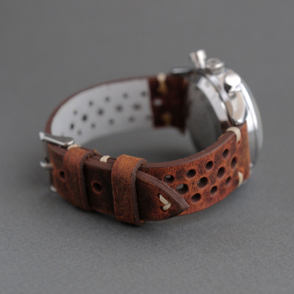 Küçük resim: Standart Lug Comfort Seri Koyu Camel Deri Kordon (18-26mm arası tüm ölçüler)