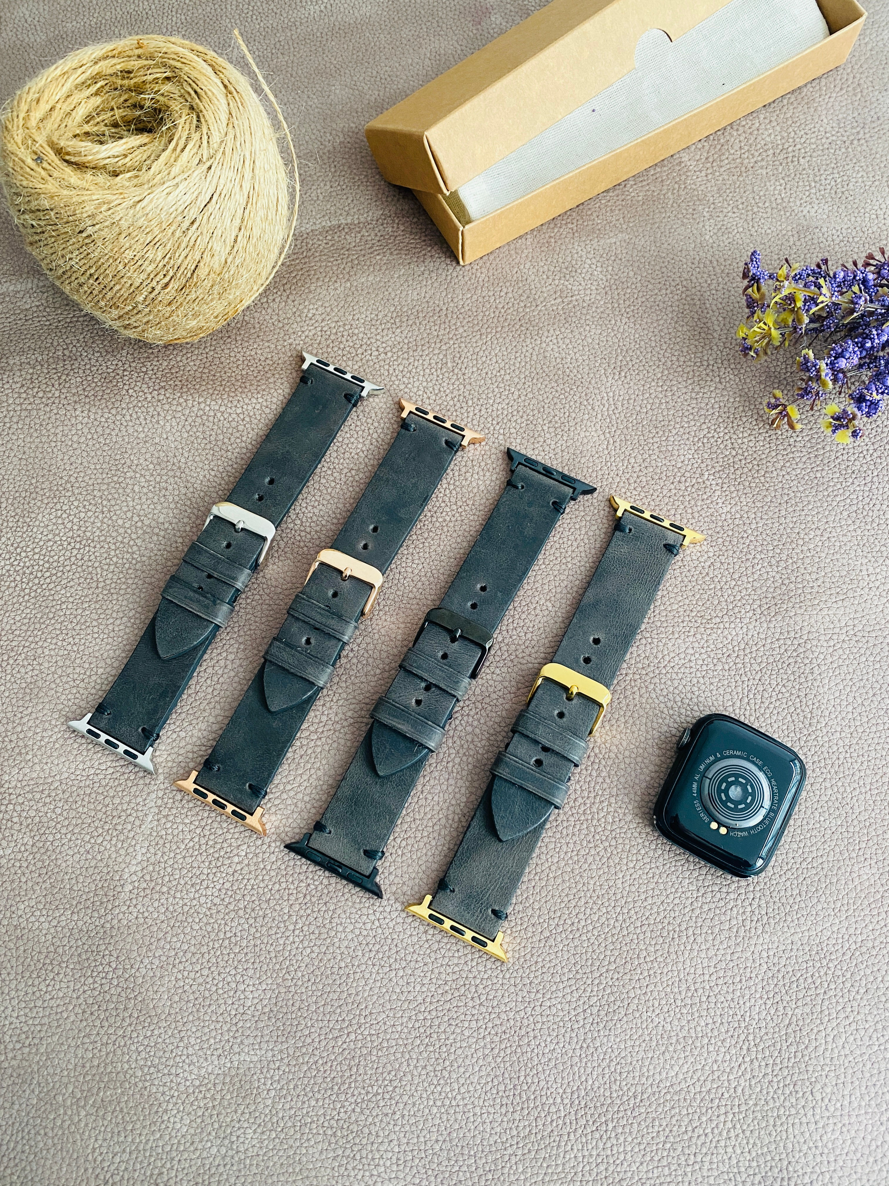 Füme Minimal Dikişli Apple Watch Kordon