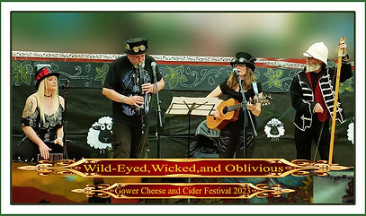 Wild Eyed Wicked and Oblivious. Swansea Steam Punk Band, cider festival in heritage centre, Gower, Swansea