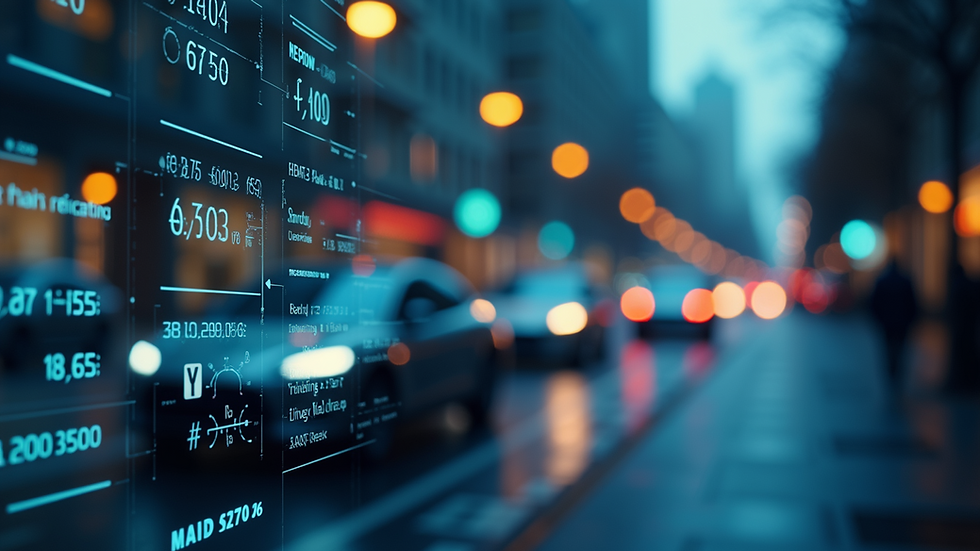 Close-up view of a digital interface displaying self-driving car data