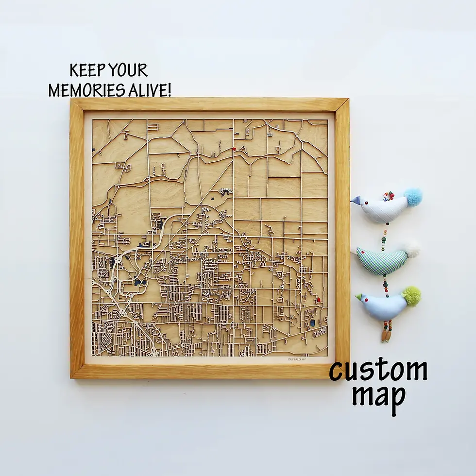 Küçük resim: Çerçeveli kişisel şehir haritası, modern duvar dekorasyonu