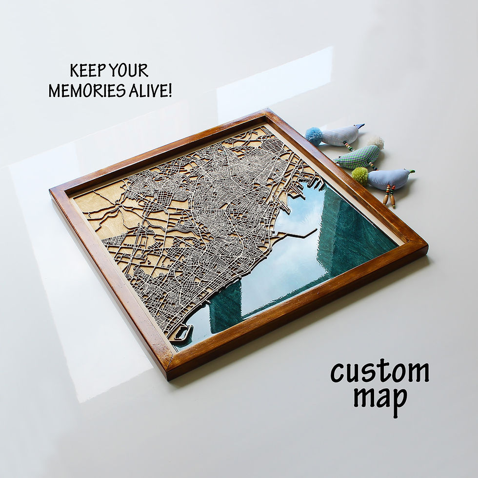 Mersin şehrinin minimal ahşap haritası, kişiye özel tasarım ve detaylı işçilik.