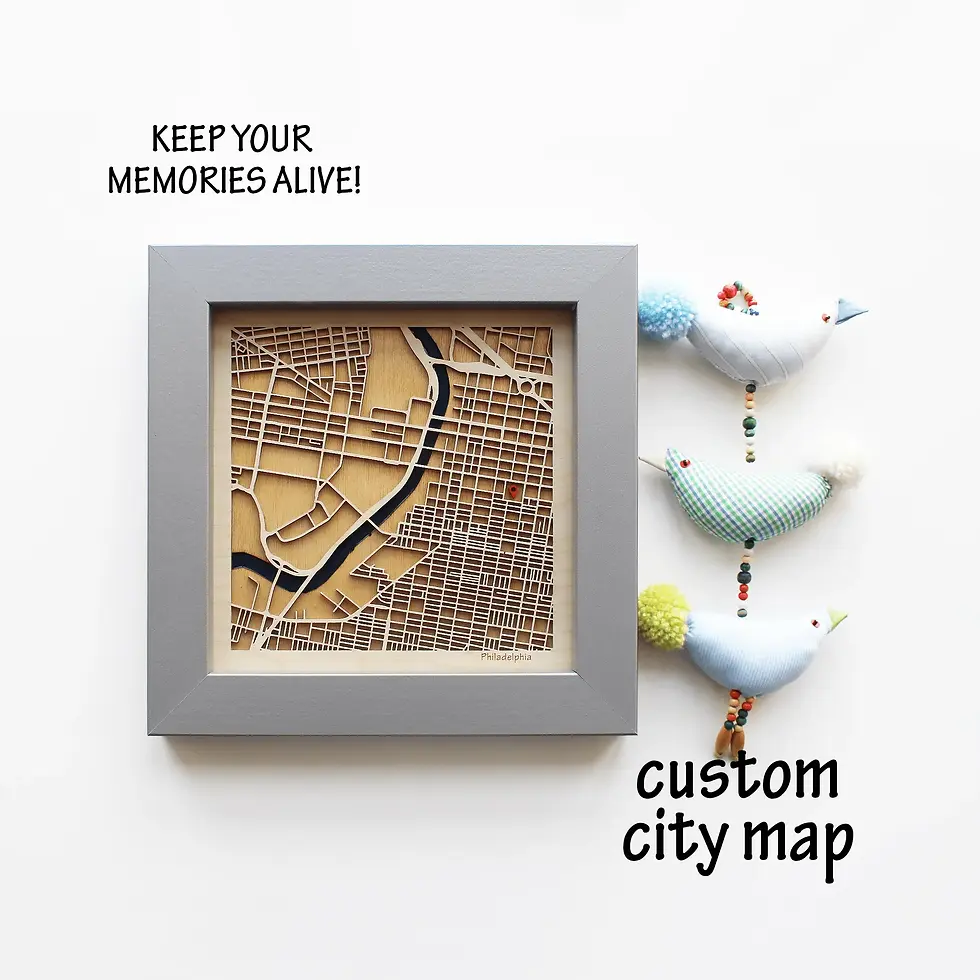 Phidelphia ahşap şehir haritası Ahşap ve Epoksi Harita Sanatı