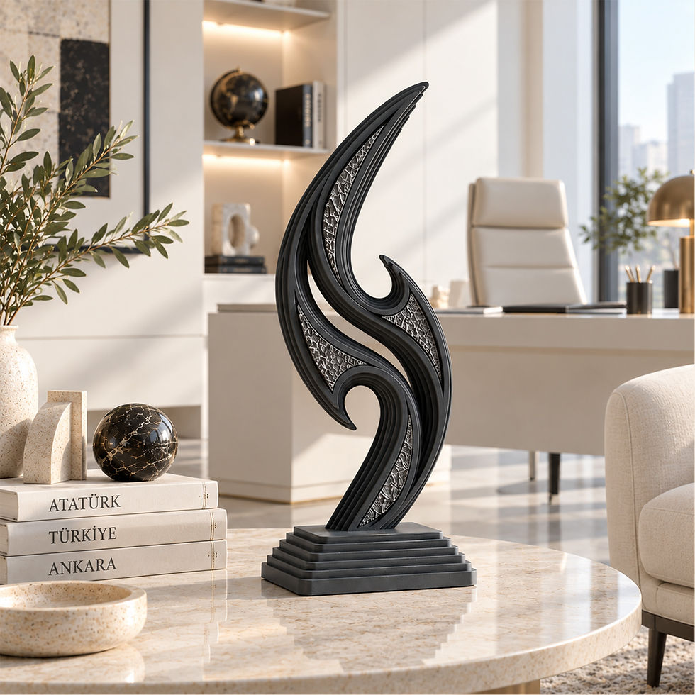 Synergia Sculpture | Modern Abstract Wooden Tabletop Sculpture