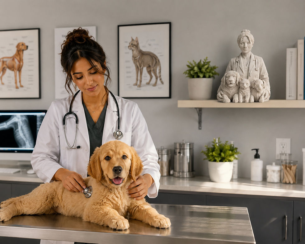 Thumbnail: Custom Veterinarian Wooden Sculpture – Layered Wood Bust from Your Photo