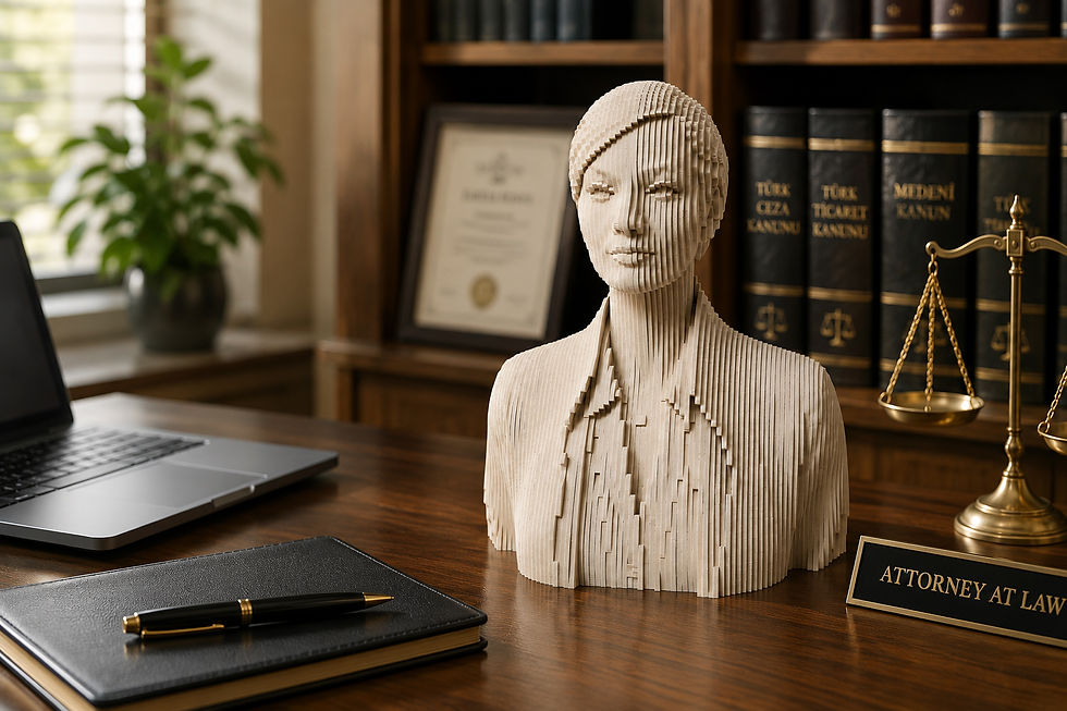 Custom Lawyer Sculpture from Photo – Personalized Layered Wooden Bust