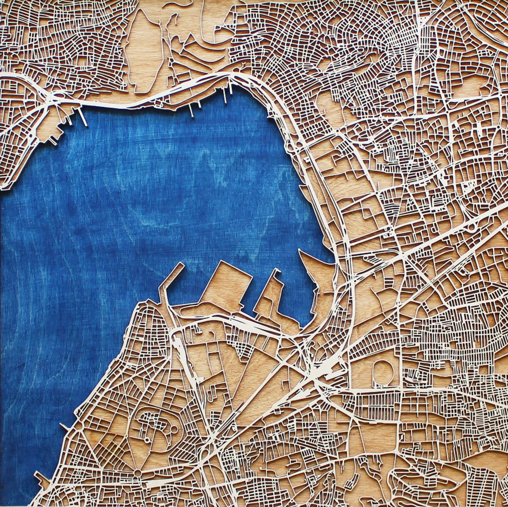 Wood City Maps Z Map Design Wooden City Map Custom Map