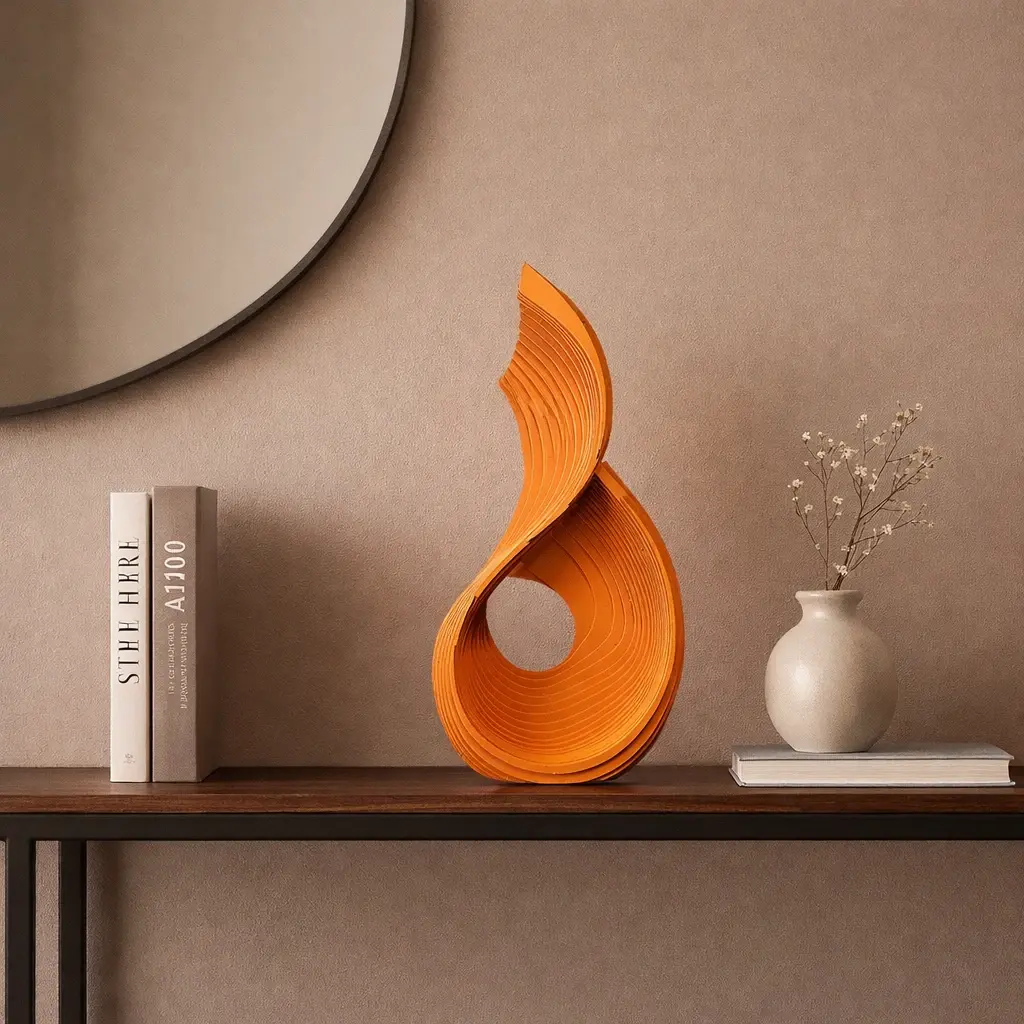 Modern Abstract Wood Sculpture