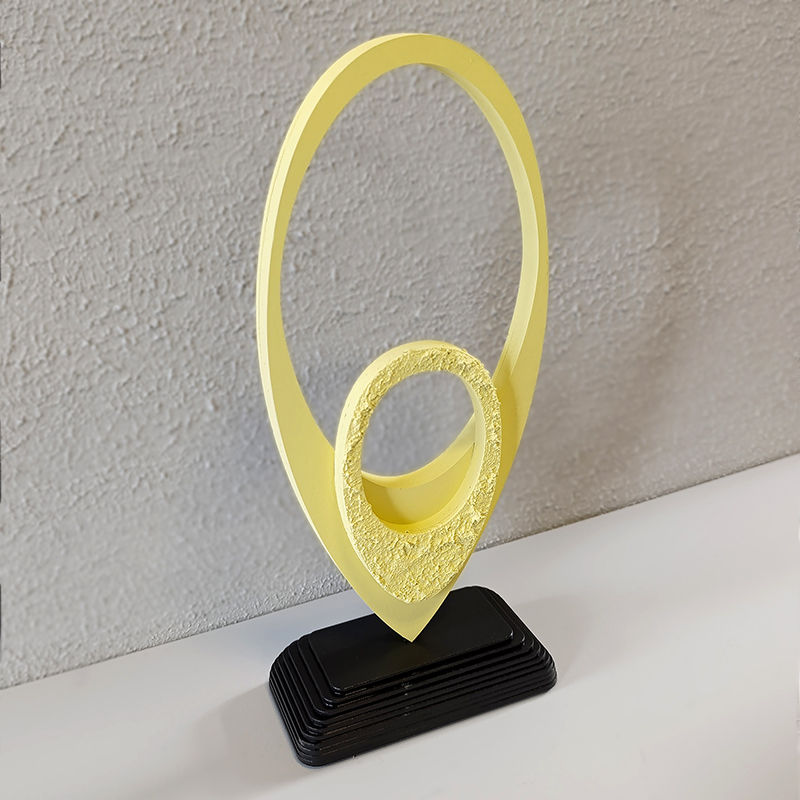 Thumbnail: Set of two modern abstract wooden sculptures with smooth and textured surfaces
