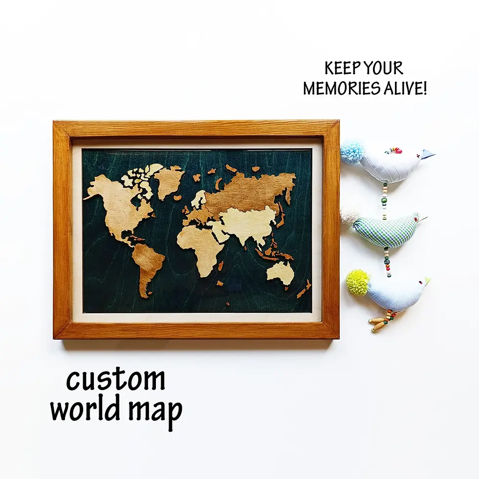 burma çerçeve, yeşil epoksili dünya haritası