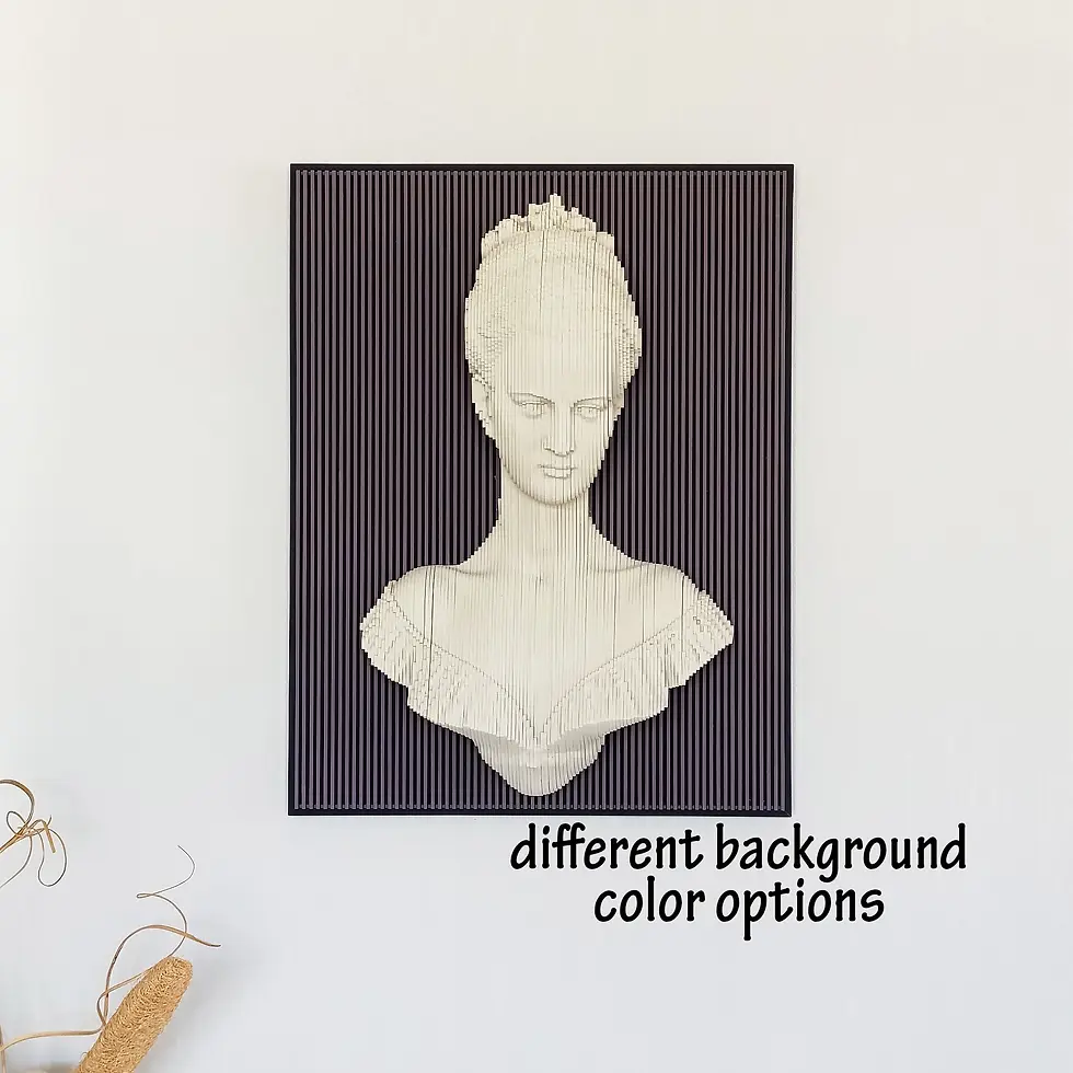 Parametric Wood Lady Wall Sculpture, Purple color, front