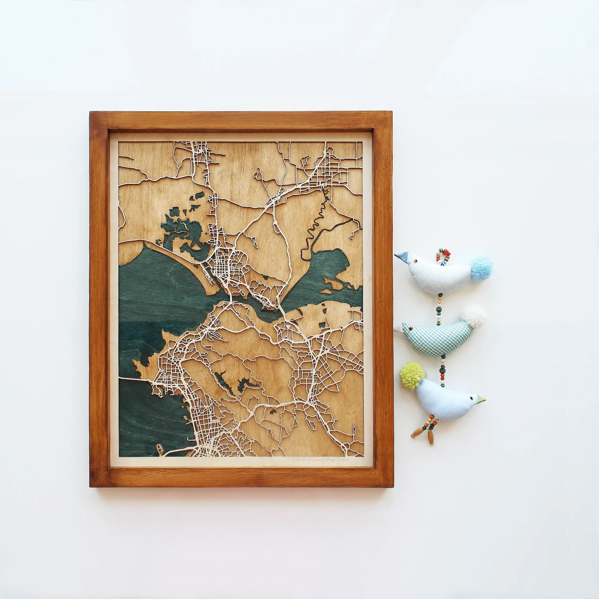 San Francisco Kişiye Özel Şehir Haritası Ahşap Duvar Dekoru | Gizemli Bahçeler