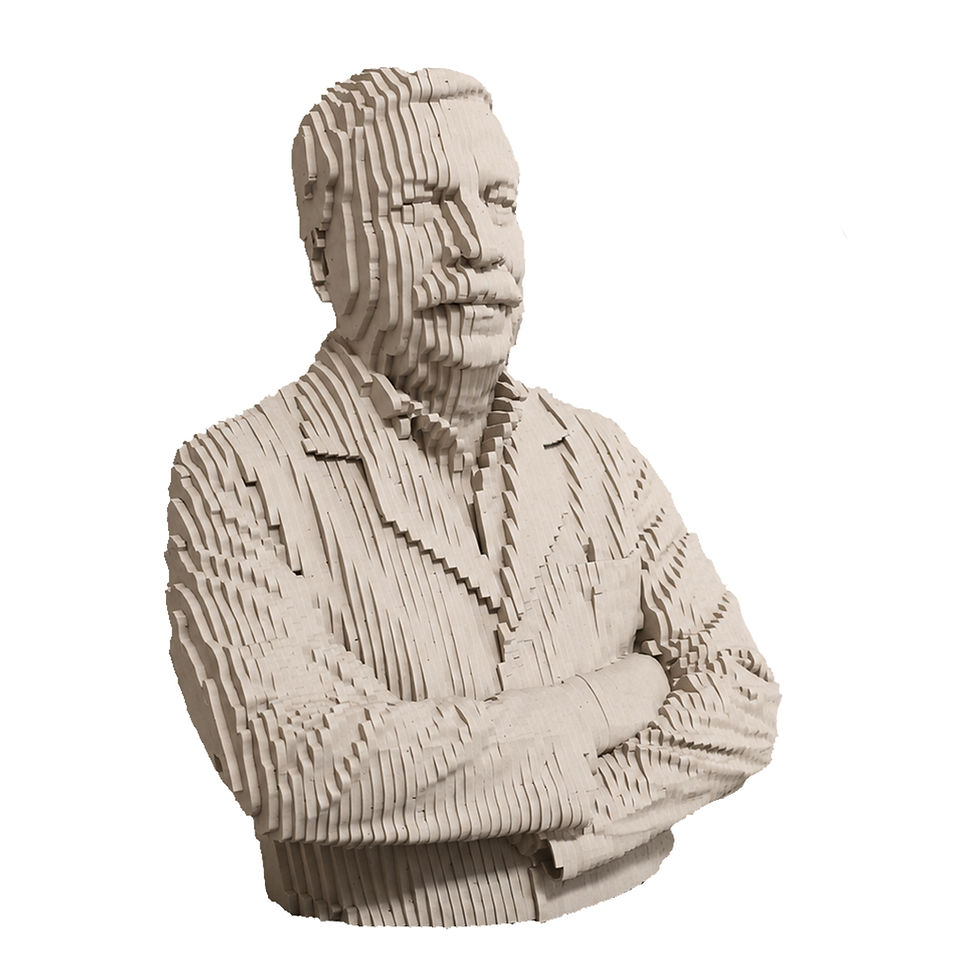 Custom Pharmacist Bust from Photo – Layered Wooden Sculpture