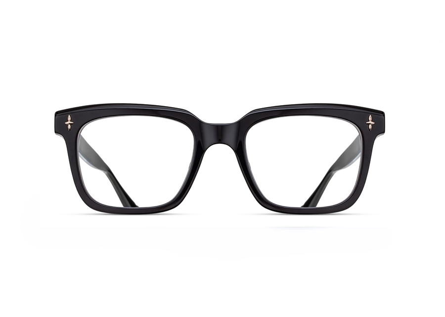 Matsuda M1043 Black Strong Balanced Rectangular Eyeglass Frame Front View