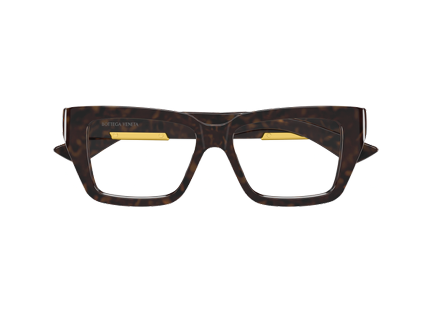 Bottega Veneta 1455 Havana & Gold Redesigned Ribbon Embellished Eyeglass Frame Front View