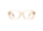Henau Lector Translucent Peach & Tortoise Confident Artistic Geometric Shaped Eyeglass Frame Front View