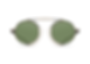 Matsuda M3154 Antique Gold Gothic Architecture-Inspired Titanium Sunglass Frame with Sage Green Lenses Front View