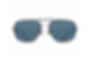 Matsuda M3123 Brushed Gold and Navy Classic Contemporary Mixed Material Sunglass Frame with Blue/Gray Lenses Front View