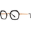 Thumbnail: Anne & Valentin ForYou Black & Rose Gold Soft Expressive Hexagonal Eyeglass Frame Front/Side View