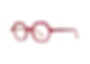 Anne & Valentin Azur Red & Salmon Refined Playful Geometric Eyeglass Frame Front/Side View