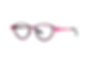Theo Shape Fuchsia & Matte Black Elegantly Daring Sculpted Titanium Eyeglass Frame Front/Side View