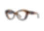 Loewe LW50067I Shiny Dark Havana Thick Oversized Cat-Eye Shaped Eyeglass Frame Side View