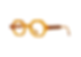 Anne & Valentin Bateke Translucent Amber Yellow Avant-Garde Timeless Hexagonal Eyeglass Frame Front/Side View