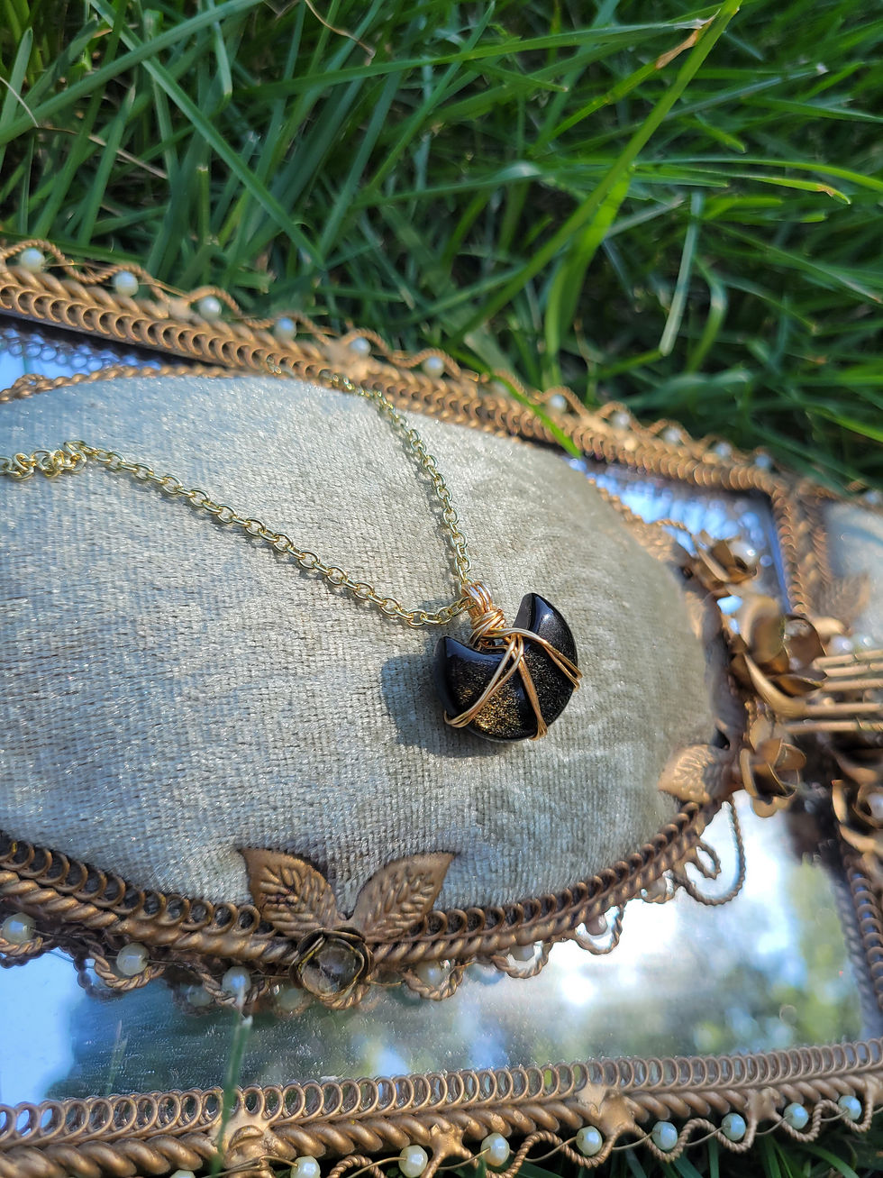 Thumbnail: Gold Sheen Obsidian Moon Necklace