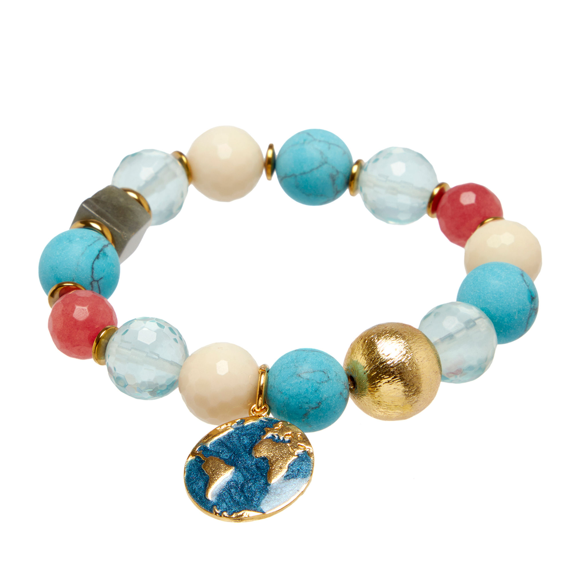 Çoxrəngli Təbii Daş Qadın Biləklik