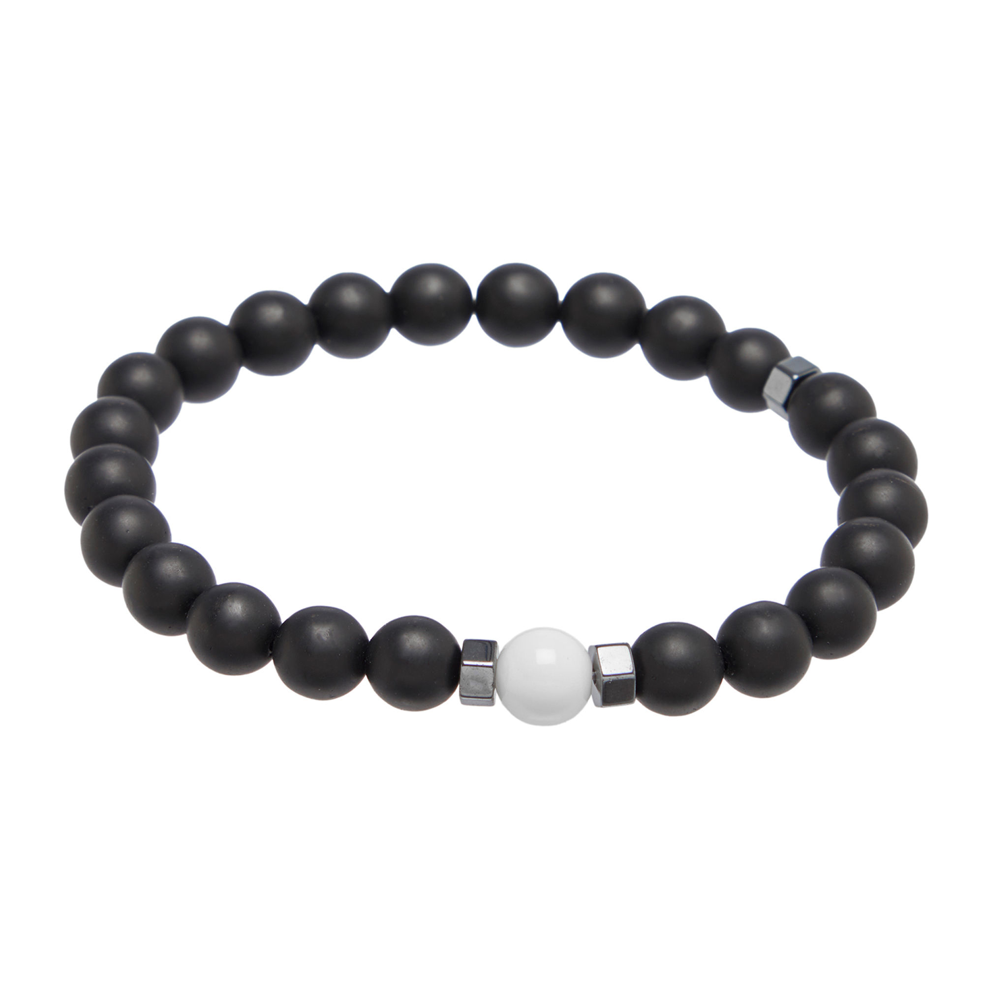 Qara Təbii Daş Kişi Biləklik