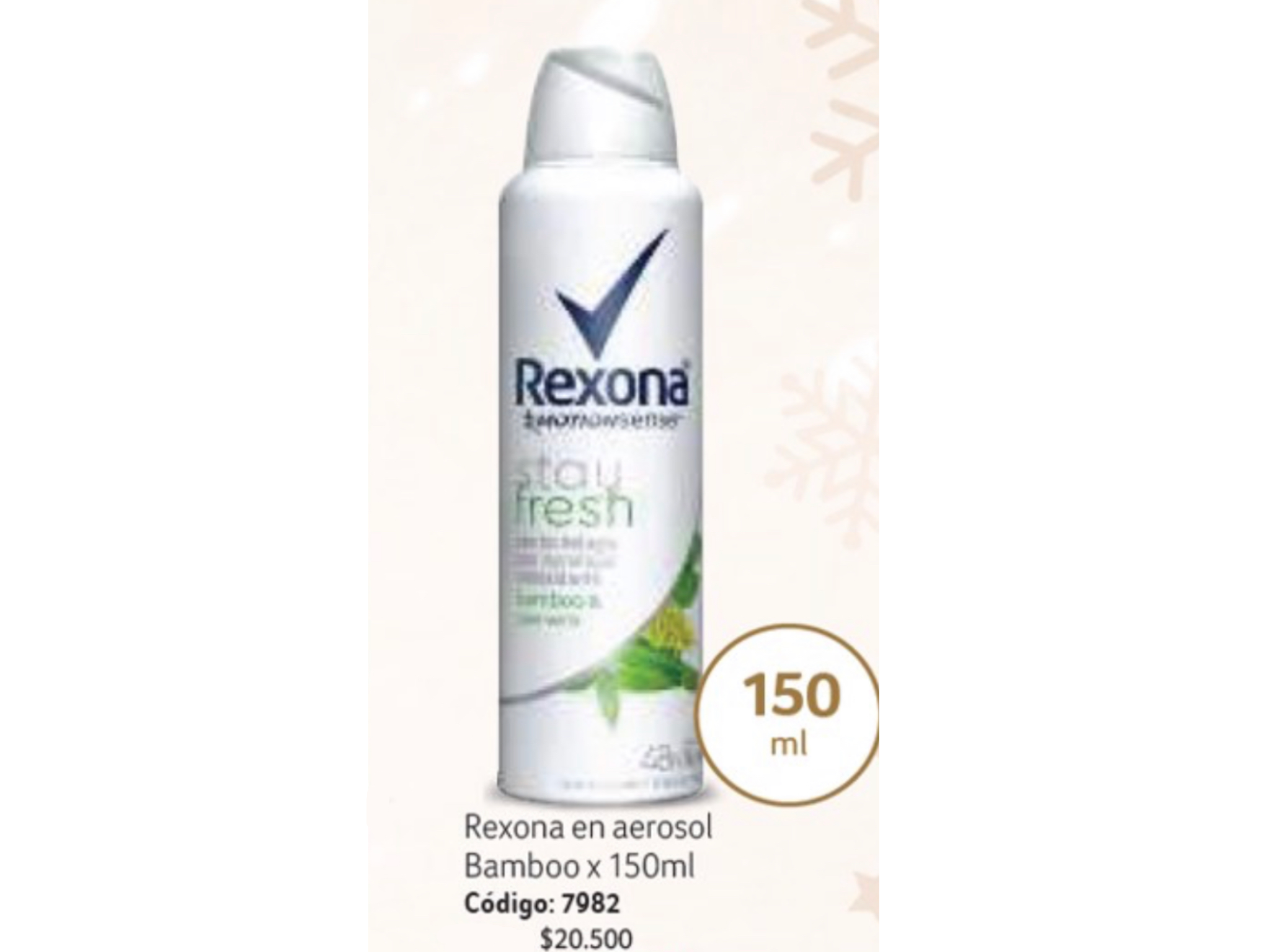Desodorante Rexona bamboo. 