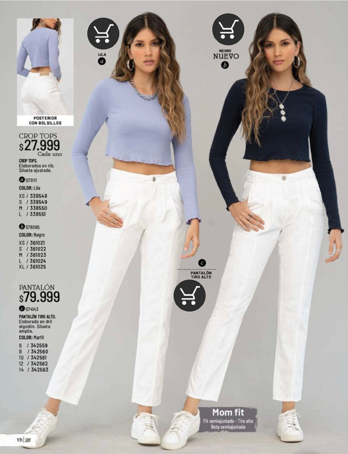 Pantal贸n marfil, talla 6 o 8.