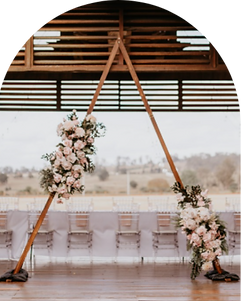 Wooden Triangular Wedding Arbour for hire from Bloom Illusions
