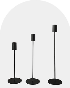 Black Tapered Candle Holders for hire from Bloom Illusions