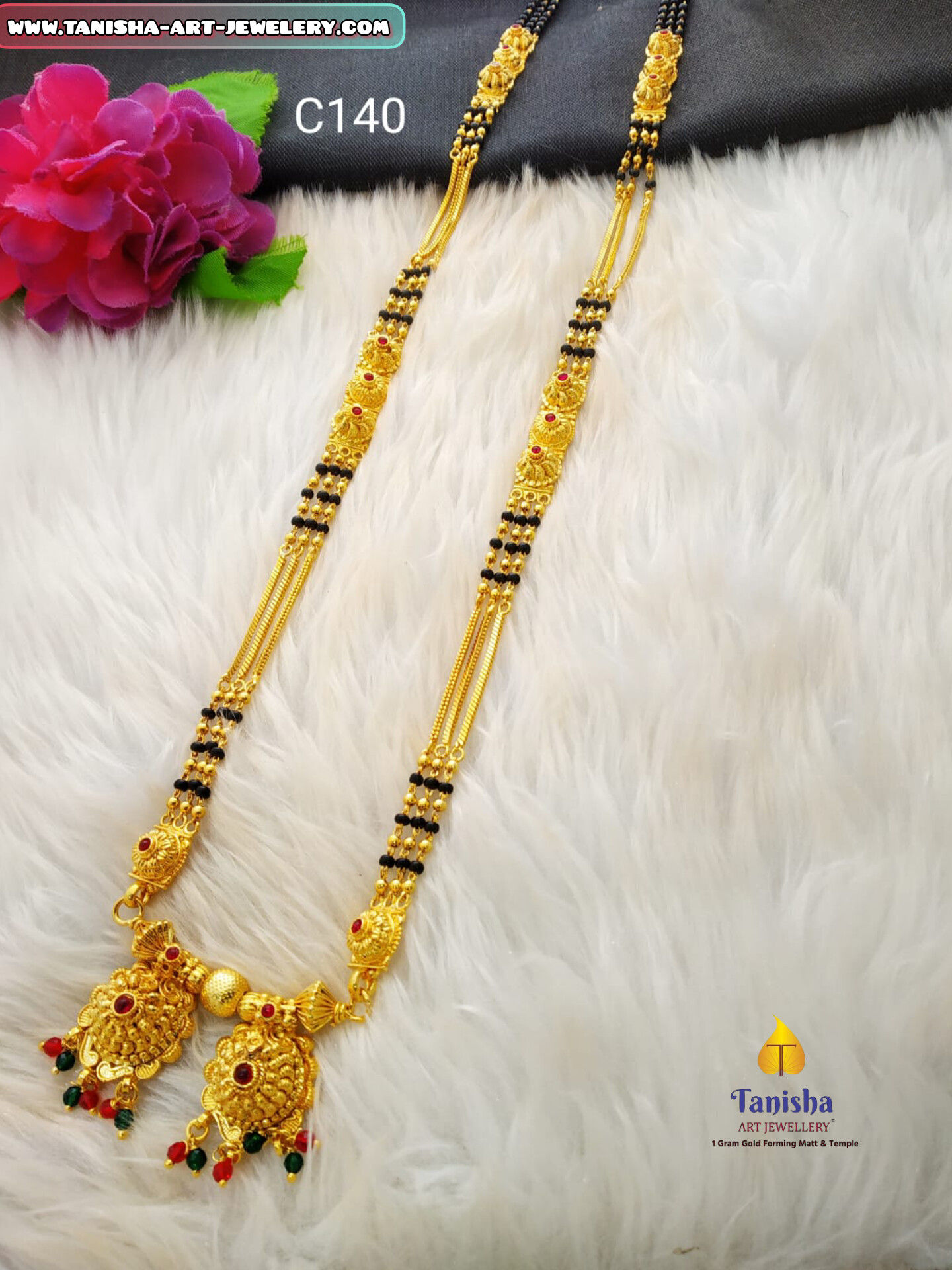 3-line Plain Chain Gheru Mangalsutra
