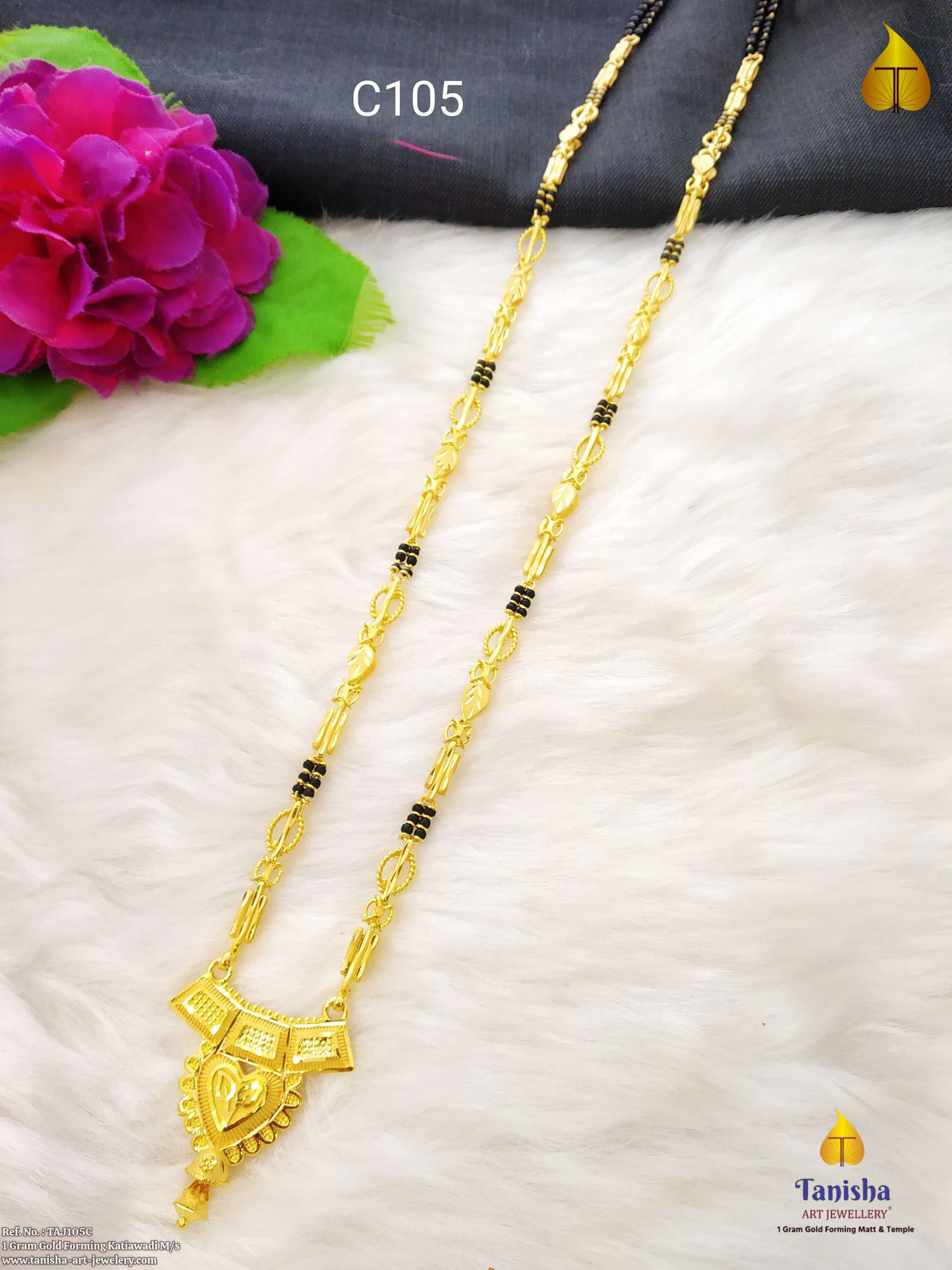 New heart pendant katiawadi mangalsutra