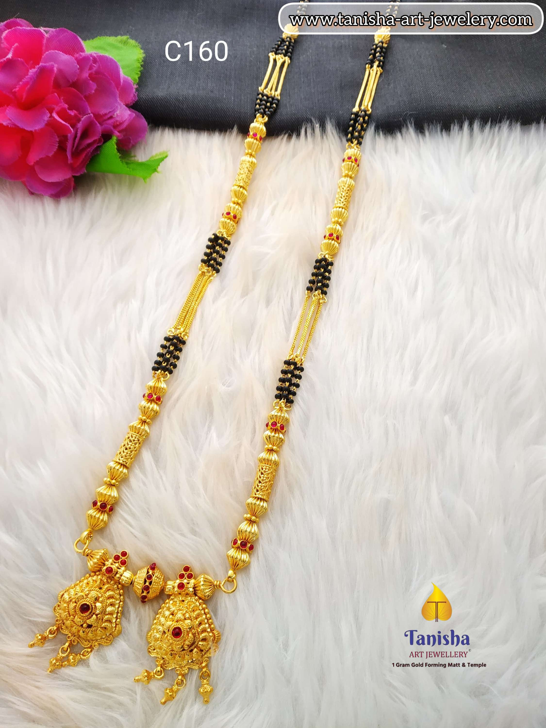 4-line Vatti Temple Gheru Mangalsutra