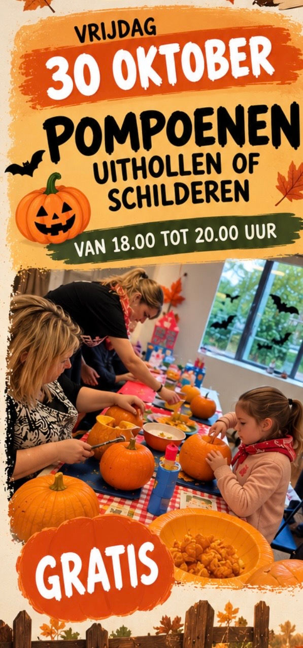 Pompoenen uithollen & schilderen