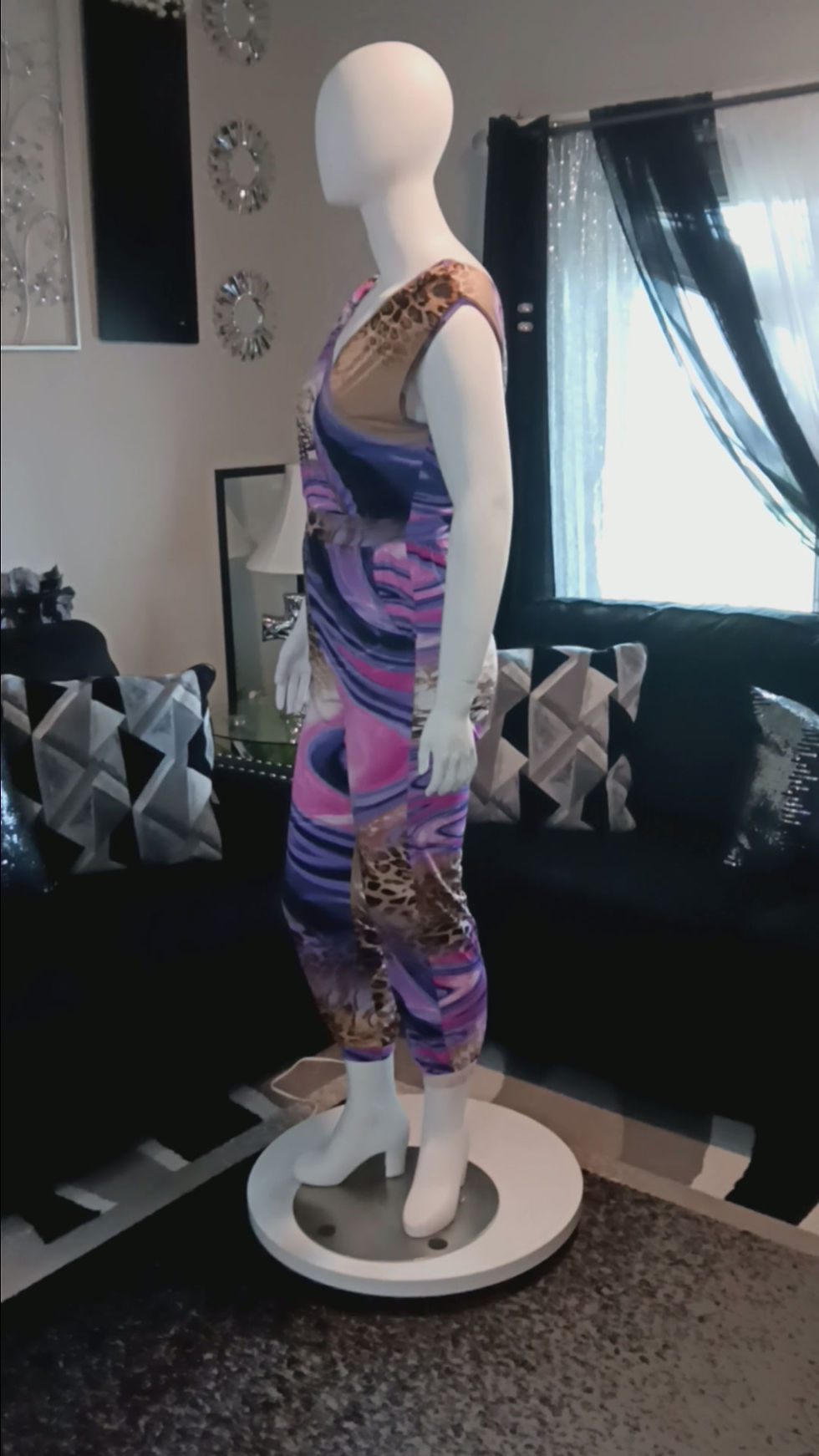 Thumbnail: PURPLE - Animal Print Jumpsuit