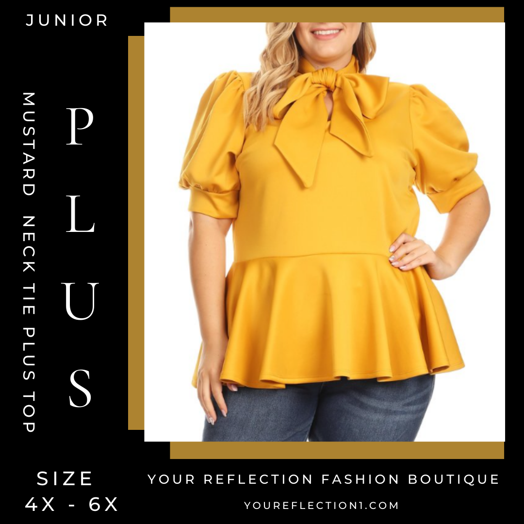 *MUSTARD - Neck Tie Plus Top