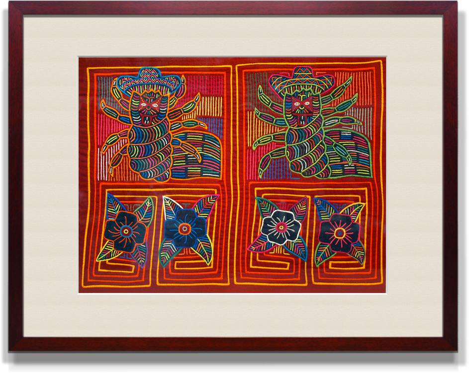Framed Guatemalan Mola.