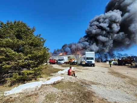 Lyons Township FD Fight Barn Fire