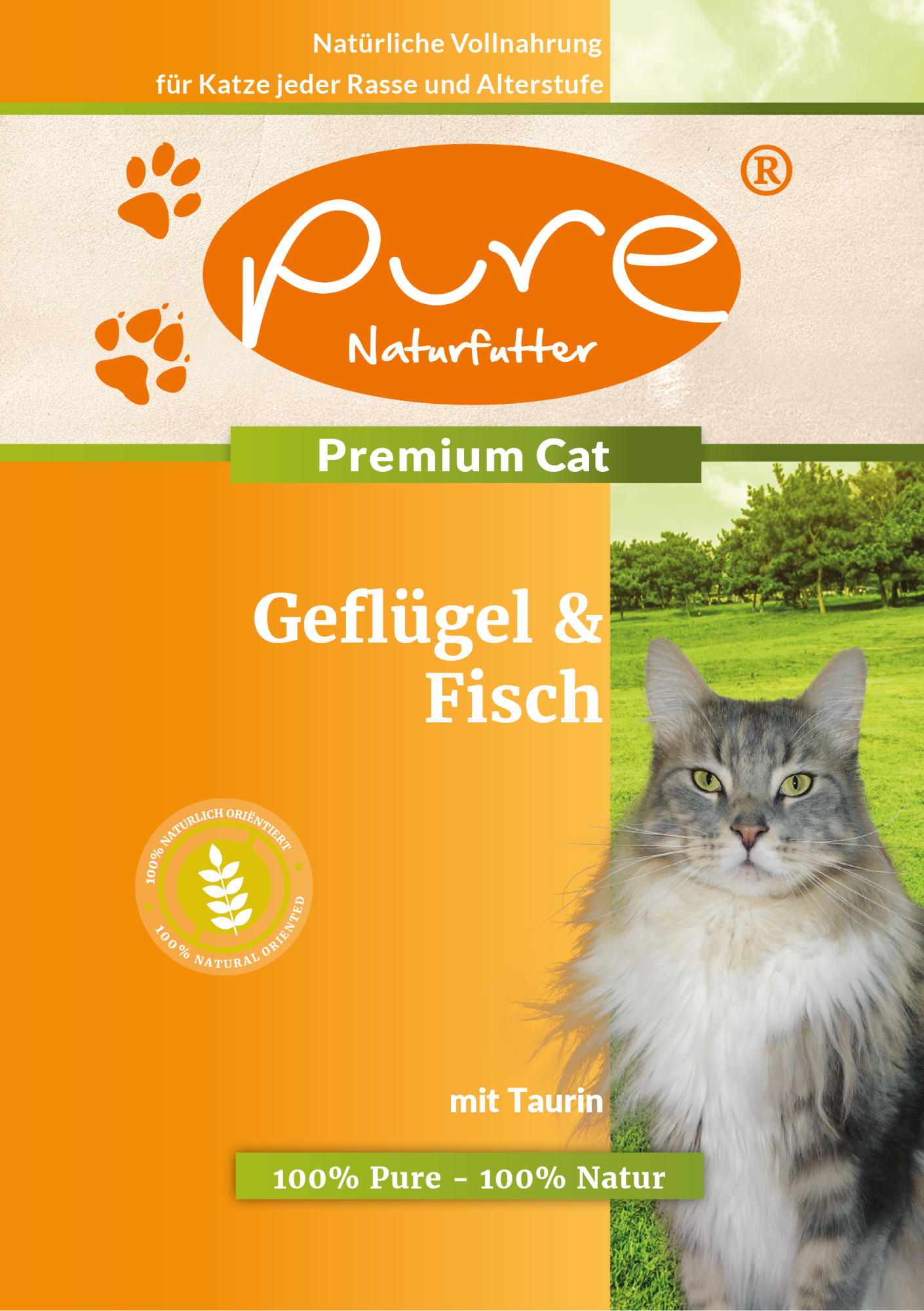 PURE Premium Cat – Natürliches Katzen-Trockenfutter mit Geflügel & Fisch