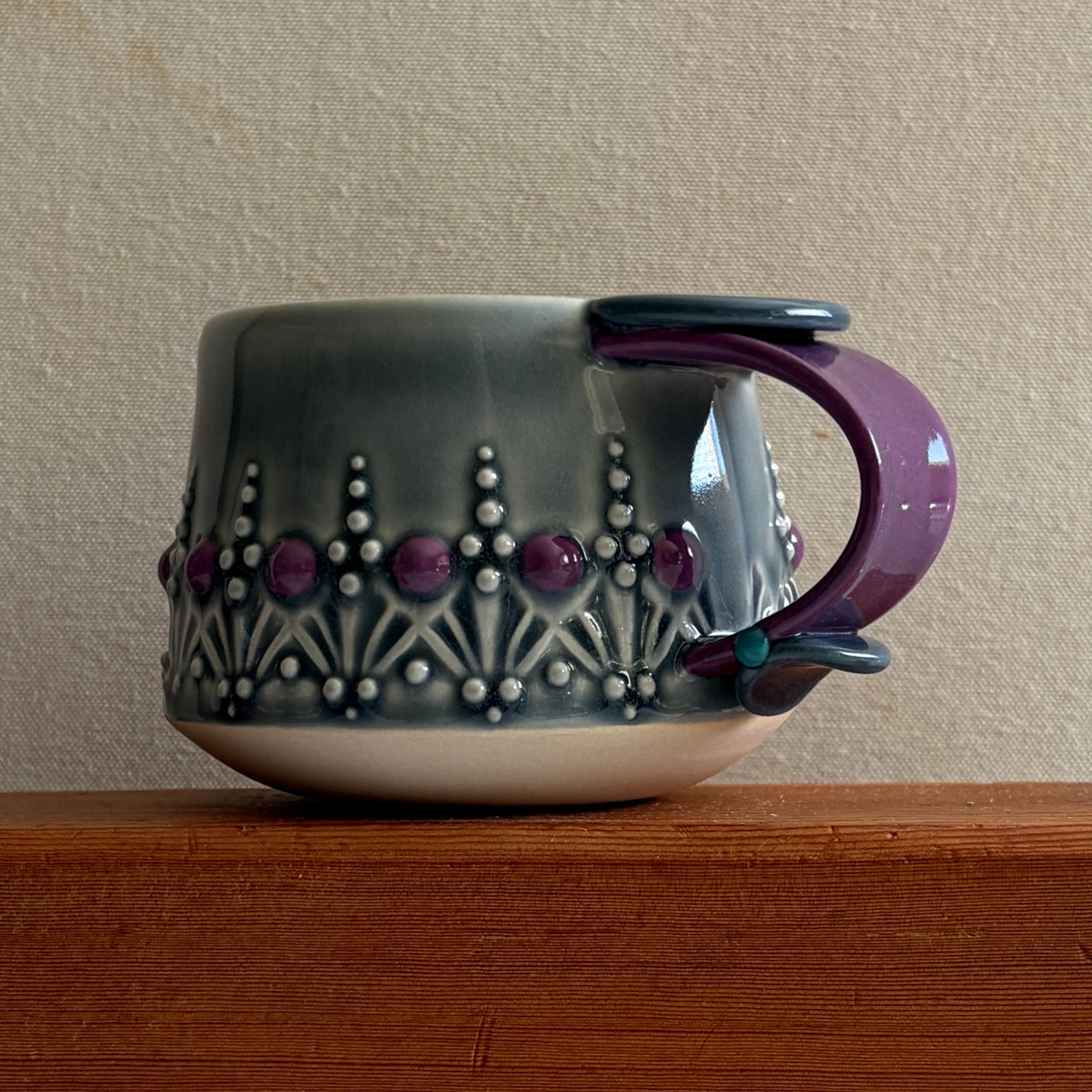 Round Bottomed Mug, Midnight Blue/Multi