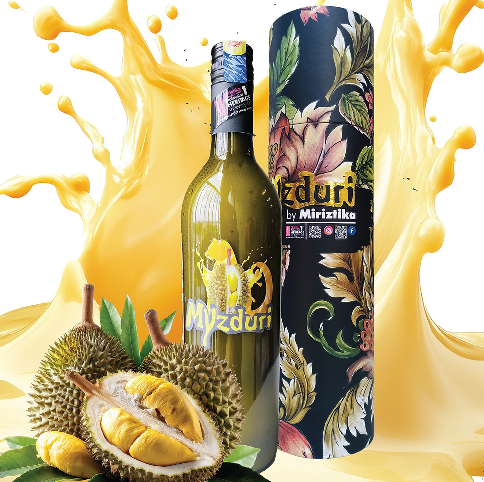 Authentic Musang King durian used in Myzduri Premium Malaysian Cocktail Liqueur